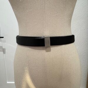 MaxMara Black Belt with Silver Buckle size small